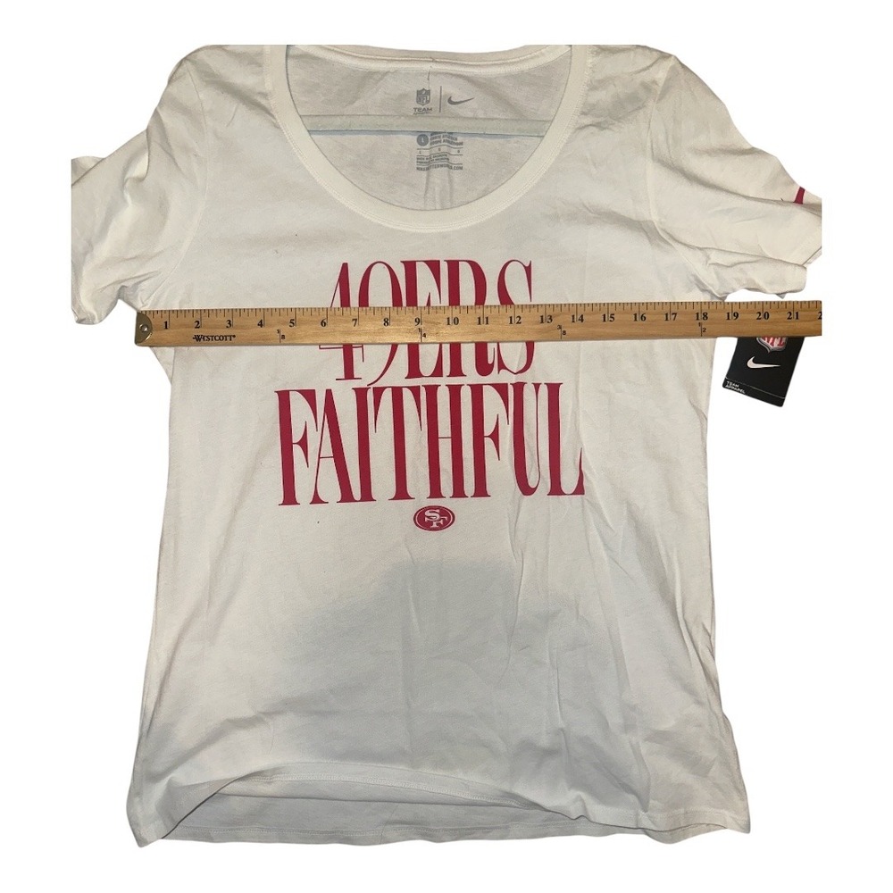 Nike NFL Team Apparel Womens San Francisco 49ers White Tee, Large - Picture 5 of 6